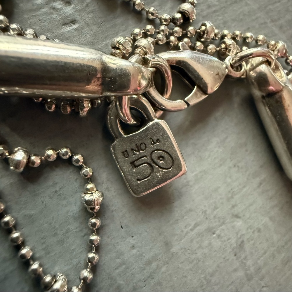 Uno de 50 Layered Double Strand Crystal Pendant Necklace - Picture 7 of 8
